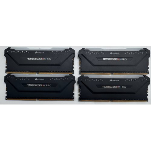 Озу Corsair DDR4 32GB (4x8GB) 3600Mhz Vengeance RGB Pro Black (CMW32GX-4M4D3600C18) (Восстановлено продавцом, 865062) купить в Украине: Киев, Днепр, Харьков, Одесса  | Проверка совместимости, низкая цена, отзывы, характеристики от TELEMART фото