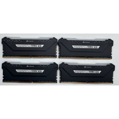 Озу Corsair DDR4 32GB (4x8GB) 3600Mhz Vengeance RGB Pro Black (CMW32GX-4M4D3600C18) (Восстановлено продавцом, 865062) купить в Украине: Киев, Днепр, Харьков, Одесса  | Проверка совместимости, низкая цена, отзывы, характеристики от TELEMART фото