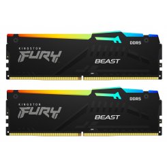 Уцінка озп Kingston DDR5 64GB (2x32GB) 6400Mhz FURY Beast RGB Black (KF564C32BBAK2-64) (Сліди встановлення, 865070)