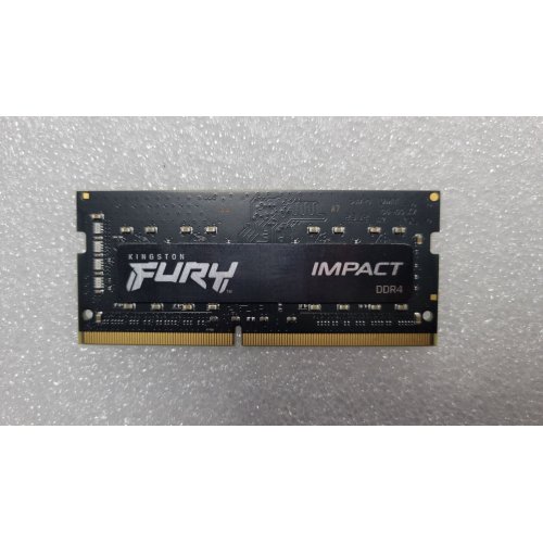 Уцінка озп Kingston SODIMM DDR4 8GB 2666Mhz FURY Impact Black (KF426S15IB/8) (Сліди використання, 865177) купити в Україні: Київ, Львів, Хмельницький, Тернопіль, Івано-Франківськ | Перевірка сумісності, низька ціна, відгуки, характеристики від TELEMART фото