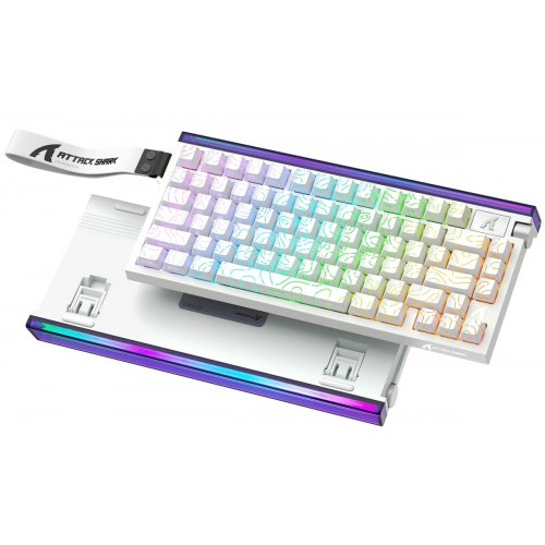 Клавиатура Attack Shark R85 RGB HE Magnetic Purple Mandrel Switches (AS-6972792472546-CWL) White Contours купить в Украине: Киев, Днепр, Харьков, Одесса  | Низкая цена, отзывы, характеристики от TELEMART фото