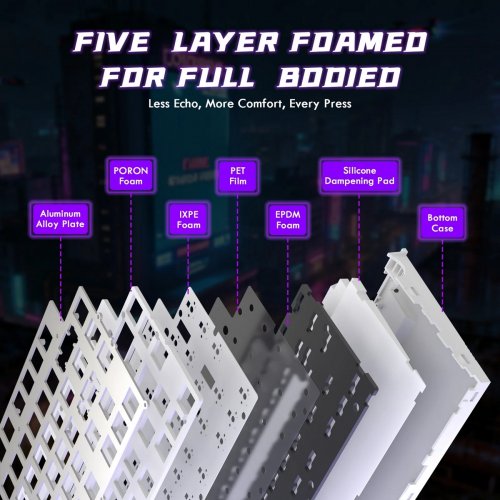 Клавиатура Attack Shark R85 RGB HE Magnetic Purple Mandrel Switches (AS-6972792472546-CWL) White Contours купить в Украине: Киев, Днепр, Харьков, Одесса  | Низкая цена, отзывы, характеристики от TELEMART фото