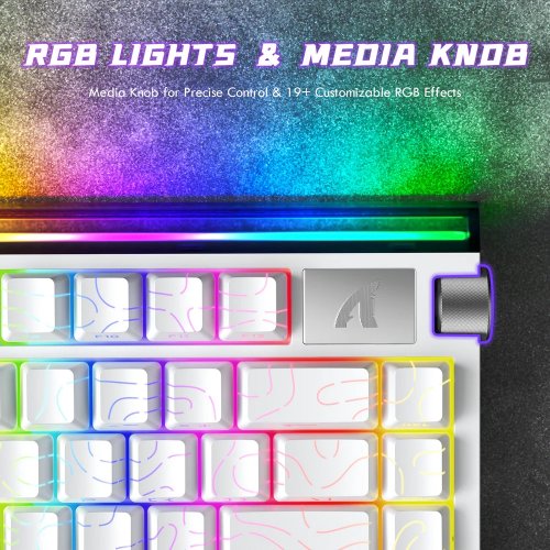 Клавиатура Attack Shark R85 RGB HE Magnetic Purple Mandrel Switches (AS-6972792472546-CWL) White Contours купить в Украине: Киев, Днепр, Харьков, Одесса  | Низкая цена, отзывы, характеристики от TELEMART фото