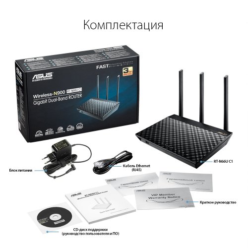 Купить Wi-Fi роутер Asus RT-N66U C1 - цена в Харькове, Киеве, Днепре, Одессе
в интернет-магазине Telemart фото