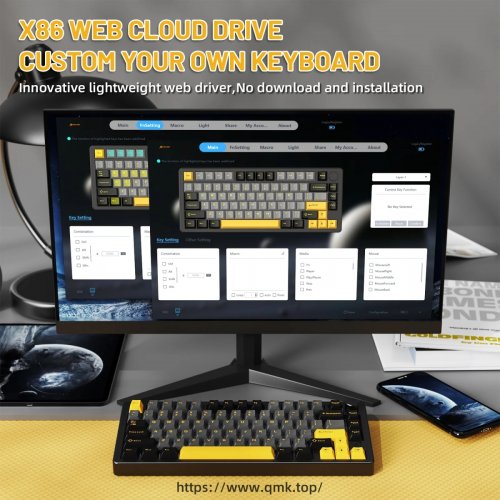 Клавиатура Attack Shark X86 RGB Custom Matcha Switch Wireless (AS-6972792471426-SB-UA) Starry Black купить в Украине: Киев, Днепр, Харьков, Одесса  | Низкая цена, отзывы, характеристики от TELEMART фото