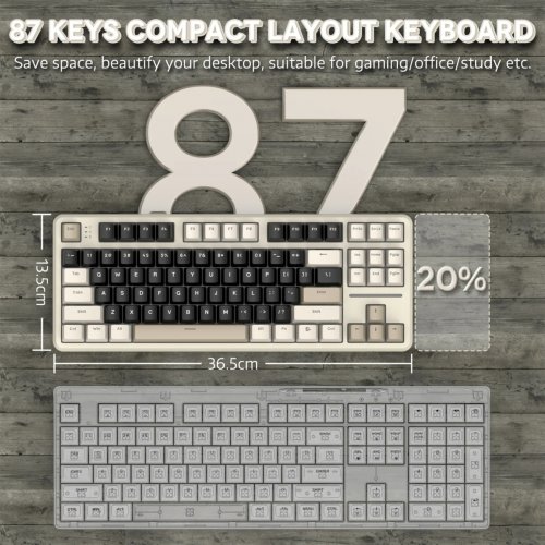 Клавиатура Attack Shark X87 RGB Linear Strawberry Switch Wireless (AS-6972792471471-CW) Cheese White купить в Украине: Киев, Днепр, Харьков, Одесса  | Низкая цена, отзывы, характеристики от TELEMART фото