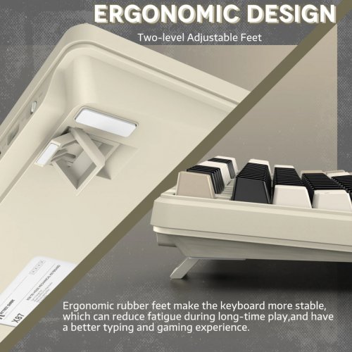 Клавиатура Attack Shark X87 RGB Linear Strawberry Switch Wireless (AS-6972792471471-CW) Cheese White купить в Украине: Киев, Днепр, Харьков, Одесса  | Низкая цена, отзывы, характеристики от TELEMART фото