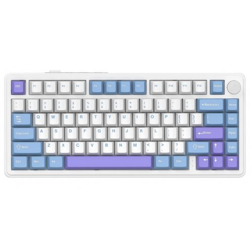 Клавиатура Attack Shark X85 RGB Linear White Jade Switch Wireless (AS-6972792471594-WP-UA) White/Purple купить в Украине: Киев, Днепр, Харьков, Одесса  | Низкая цена, отзывы, характеристики от TELEMART фото