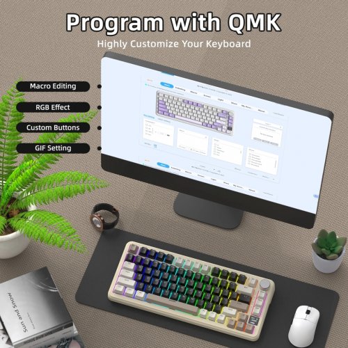 Клавиатура Attack Shark X85 Pro RGB Linear Blueberry Switches Wireless (AS-6972792471099-CW) Cheese White купить в Украине: Киев, Днепр, Харьков, Одесса  | Низкая цена, отзывы, характеристики от TELEMART фото