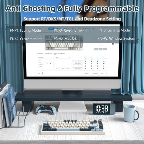 Клавиатура Attack Shark K85 RGB Magnetic Linear Switches (AS-6972792471556-B-UA) Blueberry купить в Украине: Киев, Днепр, Харьков, Одесса  | Низкая цена, отзывы, характеристики от TELEMART фото