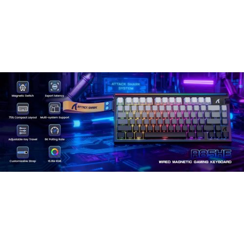 Клавиатура Attack Shark R85 RGB HE Magnetic Purple Mandrel Switches (AS-6972792472539-FG) Fluorescent Green купить в Украине: Киев, Днепр, Харьков, Одесса  | Низкая цена, отзывы, характеристики от TELEMART фото