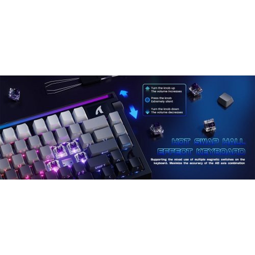 Клавиатура Attack Shark R85 RGB HE Magnetic Purple Mandrel Switches (AS-6972792472539-FG) Fluorescent Green купить в Украине: Киев, Днепр, Харьков, Одесса  | Низкая цена, отзывы, характеристики от TELEMART фото