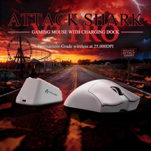 Мышка Attack Shark V3 Pro Wireless (AS-6972792472584-W) White купить в Украине: Киев, Днепр, Харьков, Одесса  | Низкая цена, отзывы, характеристики от TELEMART фото