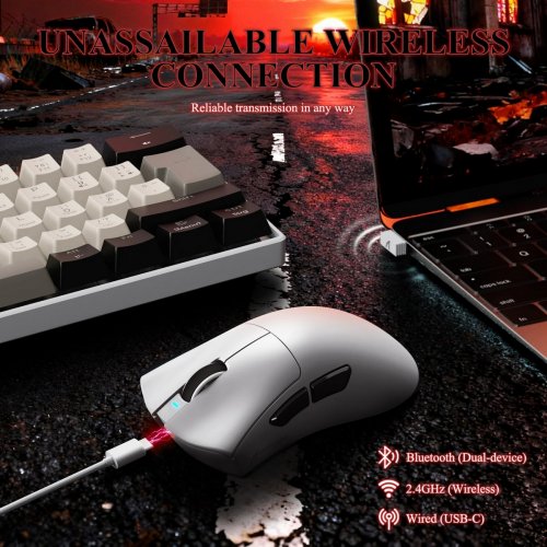 Мышка Attack Shark V3 Pro Wireless (AS-6972792472584-W) White купить в Украине: Киев, Днепр, Харьков, Одесса  | Низкая цена, отзывы, характеристики от TELEMART фото
