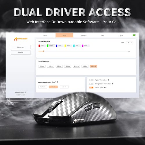 Мышка Attack Shark R11 Ultra (AS-6972792472409-B) Weave Black купить в Украине: Киев, Днепр, Харьков, Одесса  | Низкая цена, отзывы, характеристики от TELEMART фото