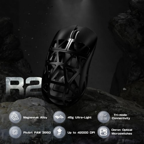 Мышка Attack Shark R2 Magnesium Alloy 8K (AS-6972792470894-B) Black купить в Украине: Киев, Днепр, Харьков, Одесса  | Низкая цена, отзывы, характеристики от TELEMART фото