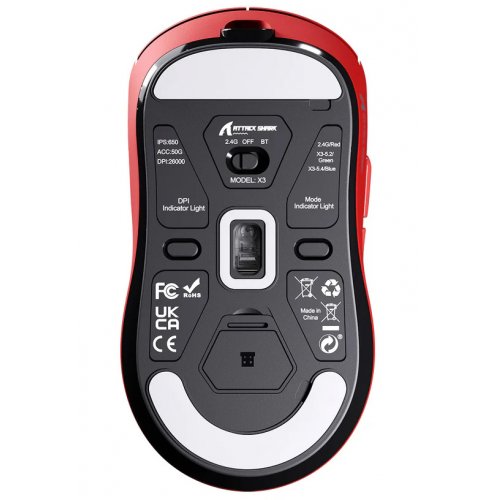 Мышка Attack Shark X3 Wireless (AS-6972792470801-R) Red купить в Украине: Киев, Днепр, Харьков, Одесса  | Низкая цена, отзывы, характеристики от TELEMART фото