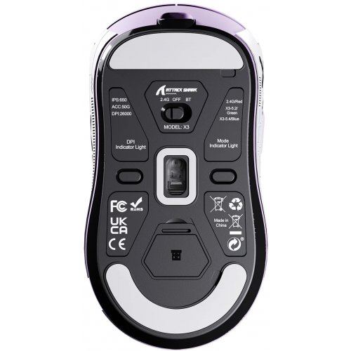 Мышка Attack Shark X3 Wireless (AS-6972792470818-P) Purple купить в Украине: Киев, Днепр, Харьков, Одесса  | Низкая цена, отзывы, характеристики от TELEMART фото