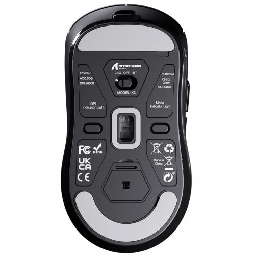 Мышка Attack Shark X3 Wireless (AS-6972792470054-B) Black купить в Украине: Киев, Днепр, Харьков, Одесса  | Низкая цена, отзывы, характеристики от TELEMART фото