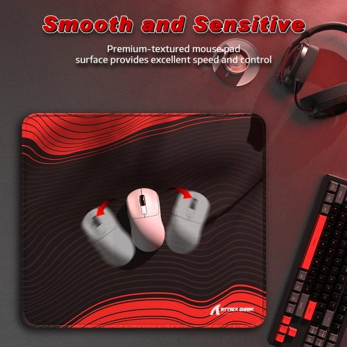 Коврик для мышки Attack Shark CM02 (AS-6972792472461-BR) Black/Red купить в Украине: Киев, Днепр, Харьков, Одесса  | Низкая цена, отзывы, характеристики от TELEMART фото