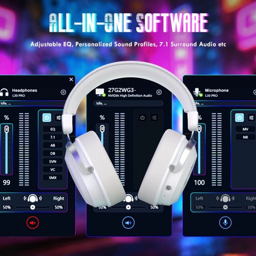 Навушники Attack Shark L30 Pro Wireless (AS-6979033730144-W) White купити в Україні: Київ, Львів, Хмельницький, Тернопіль, Івано-Франківськ | Низька ціна, відгуки, характеристики від TELEMART фото