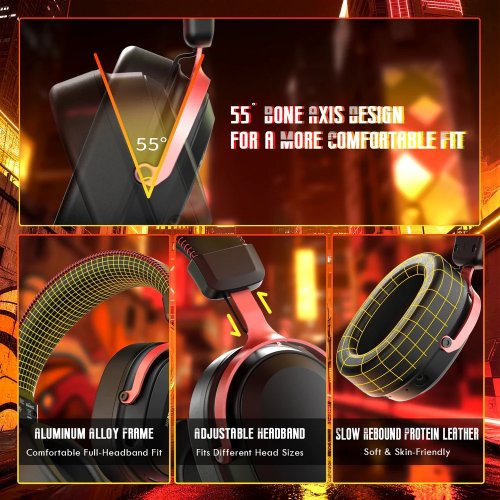 Навушники Attack Shark L30 Pro Wireless (AS-6979033730137-BR) Black/Red купити в Україні: Київ, Львів, Хмельницький, Тернопіль, Івано-Франківськ | Низька ціна, відгуки, характеристики від TELEMART фото