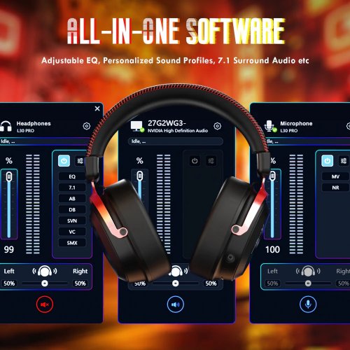 Навушники Attack Shark L30 Pro Wireless (AS-6979033730137-BR) Black/Red купити в Україні: Київ, Львів, Хмельницький, Тернопіль, Івано-Франківськ | Низька ціна, відгуки, характеристики від TELEMART фото