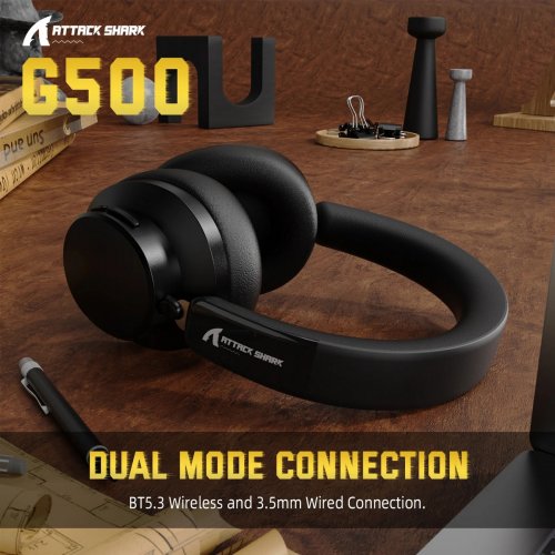 Навушники Attack Shark G500 Wireless (AS-G500-B) Black купити в Україні: Київ, Львів, Хмельницький, Тернопіль, Івано-Франківськ | Низька ціна, відгуки, характеристики від TELEMART фото