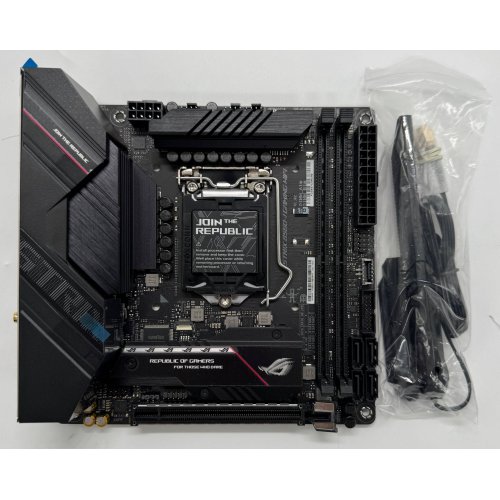 Материнская плата Asus ROG STRIX B560-I GAMING (WI-FI) (s1200, Intel B560) (Восстановлено продавцом, 865283) купить в Украине: Киев, Днепр, Харьков, Одесса  | Проверка совместимости, низкая цена, отзывы, характеристики от TELEMART фото