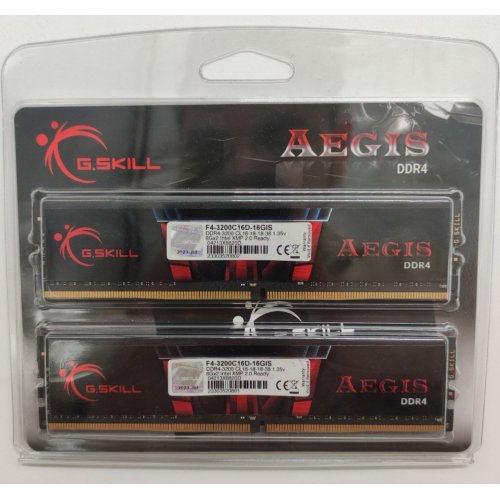 Озу G.Skill DDR4 16GB (2x8GB) 3200Mhz Aegis (F4-3200C16D-16GIS) (Восстановлено продавцом, 865285) купить в Украине: Киев, Днепр, Харьков, Одесса  | Проверка совместимости, низкая цена, отзывы, характеристики от TELEMART фото