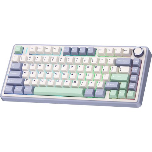 Уцінка клавіатура AULA F75 Gasket Leobog Greywood V3 Wireless (6948391208640) White (Розкрита упаковка, 865303) купити в Україні: Київ, Львів, Хмельницький, Тернопіль, Івано-Франківськ | Низька ціна, відгуки, характеристики від TELEMART фото