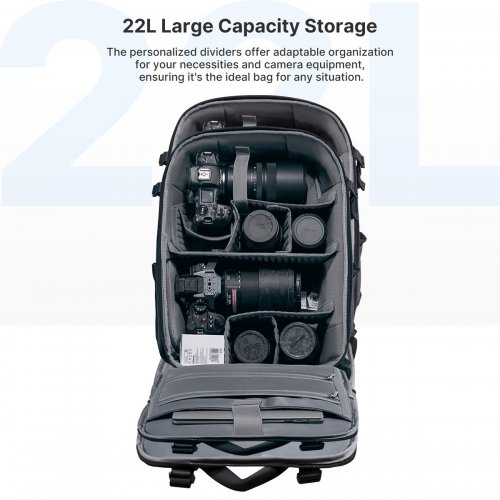 Рюкзак Ulanzi BP09 Camera Backpack 22L (B011GBB BP09) Black купить в Украине: Киев, Днепр, Харьков, Одесса  | Низкая цена, отзывы, характеристики от TELEMART фото