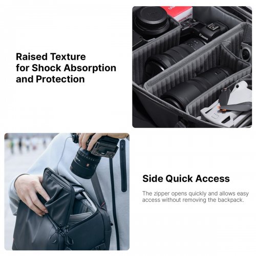 Рюкзак Ulanzi BP09 Camera Backpack 22L (B011GBB BP09) Black купить в Украине: Киев, Днепр, Харьков, Одесса  | Низкая цена, отзывы, характеристики от TELEMART фото