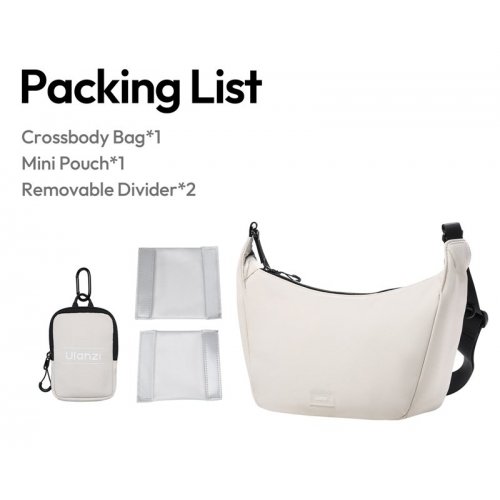 Сумка Ulanzi HMN1 Crossbody Bag (B160 HMN1) Light Gray купити в Україні: Київ, Львів, Хмельницький, Тернопіль, Івано-Франківськ | Низька ціна, відгуки, характеристики від TELEMART фото