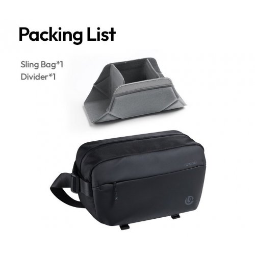Сумка-слінг Ulanzi PB038 Travel Sling Bag V2 (B120 PB038) Black купити в Україні: Київ, Львів, Хмельницький, Тернопіль, Івано-Франківськ | Низька ціна, відгуки, характеристики від TELEMART фото