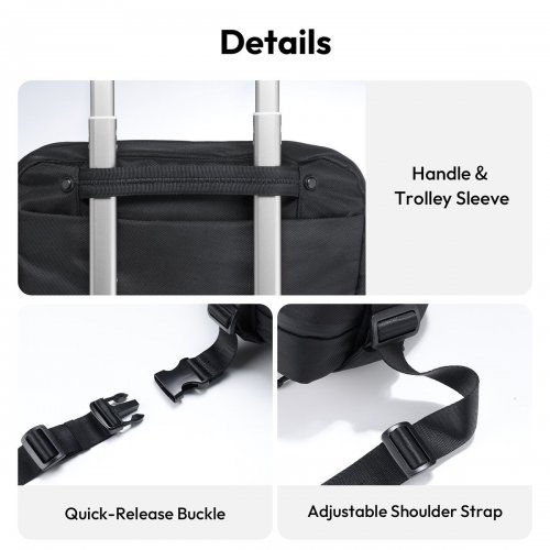 Сумка-слінг Ulanzi PB038 Travel Sling Bag V2 (B120 PB038) Black купити в Україні: Київ, Львів, Хмельницький, Тернопіль, Івано-Франківськ | Низька ціна, відгуки, характеристики від TELEMART фото