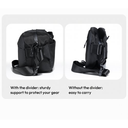 Сумка-слінг Ulanzi PB038 Travel Sling Bag V2 (B120 PB038) Black купити в Україні: Київ, Львів, Хмельницький, Тернопіль, Івано-Франківськ | Низька ціна, відгуки, характеристики від TELEMART фото