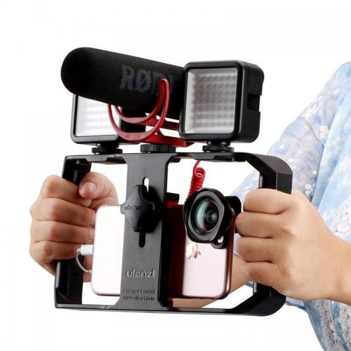 Держатель для телефона Ulanzi U-Rig Pro Smartphone Video Rig (0673 U-Rig Pro) Black купить в Украине: Киев, Днепр, Харьков, Одесса  | Низкая цена, отзывы, характеристики от TELEMART фото