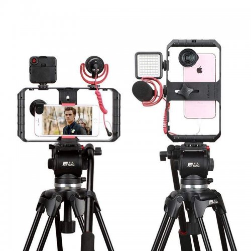 Держатель для телефона Ulanzi U-Rig Pro Smartphone Video Rig (0673 U-Rig Pro) Black купить в Украине: Киев, Днепр, Харьков, Одесса  | Низкая цена, отзывы, характеристики от TELEMART фото