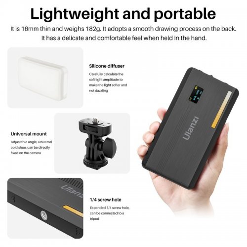 Видеосвет Ulanzi VL200 Bi-color LED Light (2481 VL200) Black купить в Украине | Telemart фото
