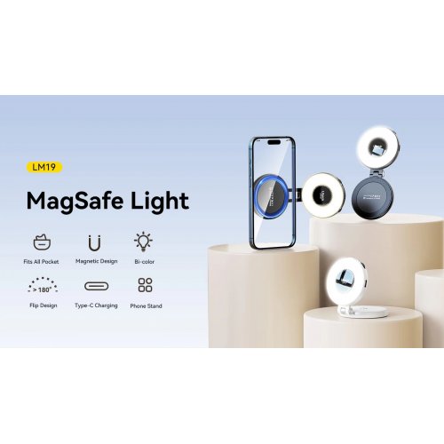 Видеосвет Ulanzi LM19 MagSafe LED Selfie Ring Light (L015 LM19) White купить в Украине: Киев, Днепр, Харьков, Одесса  | Низкая цена, отзывы, характеристики от TELEMART фото