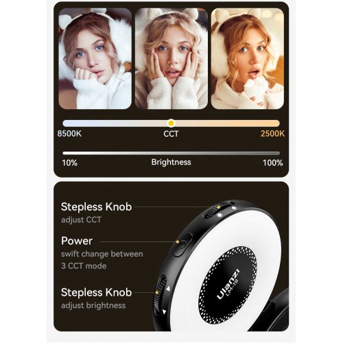 Видеосвет Ulanzi LM19 MagSafe LED Selfie Ring Light (L049GBB1 LM19) Black купить в Украине: Киев, Днепр, Харьков, Одесса  | Низкая цена, отзывы, характеристики от TELEMART фото