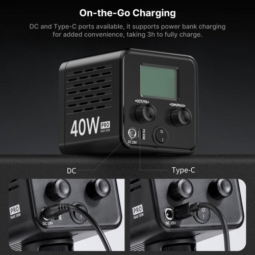 Видеосвет Ulanzi L023 40W Pro Portable LED Light (L023 40WPRO) Black купить в Украине: Киев, Днепр, Харьков, Одесса  | Низкая цена, отзывы, характеристики от TELEMART фото