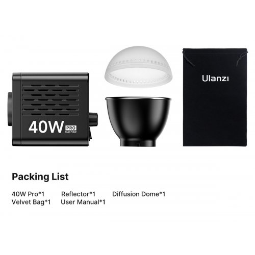 Видеосвет Ulanzi L023 40W Pro Portable LED Light (L023 40WPRO) Black купить в Украине: Киев, Днепр, Харьков, Одесса  | Низкая цена, отзывы, характеристики от TELEMART фото