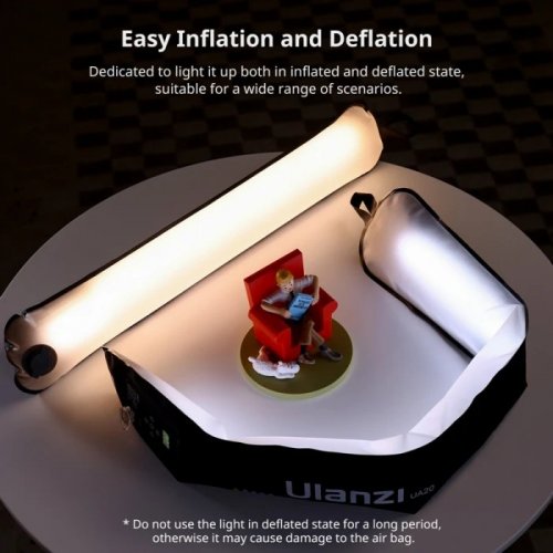 Видеосвет Ulanzi UA20 20W Portable Air Tube Light (L110 UA20) Black купить в Украине: Киев, Днепр, Харьков, Одесса  | Низкая цена, отзывы, характеристики от TELEMART фото