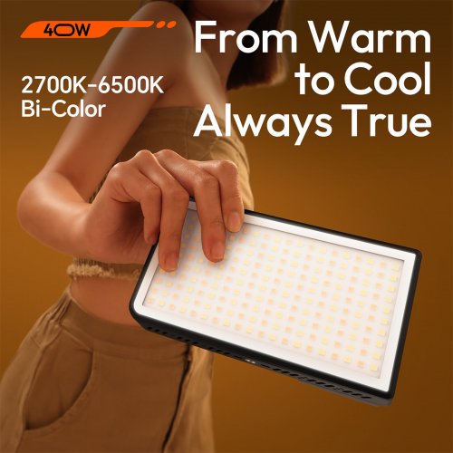 Видеосвет Ulanzi LM-P40 Bi-color 40W Portable Light (L129 LM-P40Bi) Black купить в Украине: Киев, Днепр, Харьков, Одесса  | Низкая цена, отзывы, характеристики от TELEMART фото