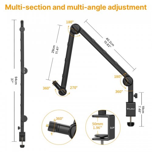 Штатив Ulanzi VIJIM LS25 Multifunction Desk Setup Stand (2873 LS25) Black купить в Украине | Telemart фото
