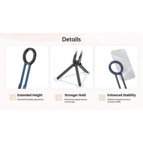 Штатив Ulanzi MA30 Carabiner-Mounted Phone Tripod (M056 MA30) Red купить в Украине: Киев, Днепр, Харьков, Одесса  | Низкая цена, отзывы, характеристики от TELEMART фото