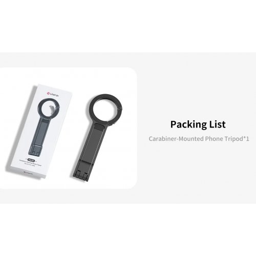 Штатив Ulanzi MA30 Carabiner-Mounted Phone Tripod (M077 MA30) Gray купить в Украине: Киев, Днепр, Харьков, Одесса  | Низкая цена, отзывы, характеристики от TELEMART фото
