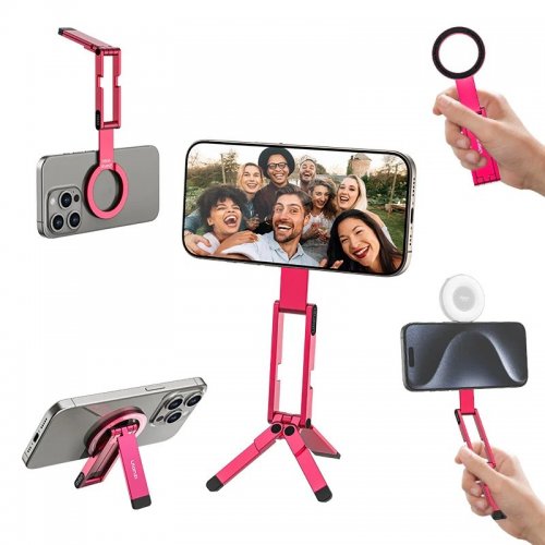 Держатель для телефона Ulanzi MA60 Foldable Magnetic Phone Tripod (S038 MA60) Red купить в Украине: Киев, Днепр, Харьков, Одесса  | Низкая цена, отзывы, характеристики от TELEMART фото